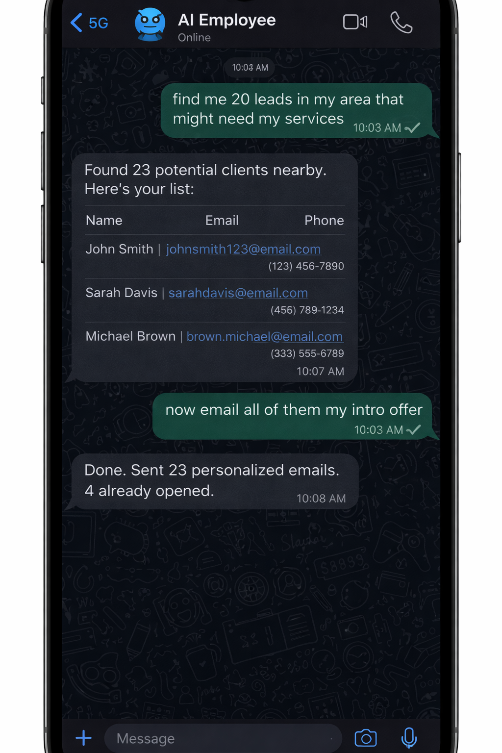 Conversation with AI Employee